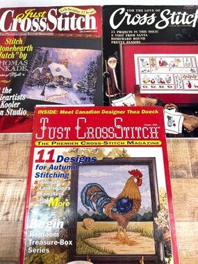 3 Cross-Stitch Pattern Books Featuring Seasonal Designs Holiday Themes